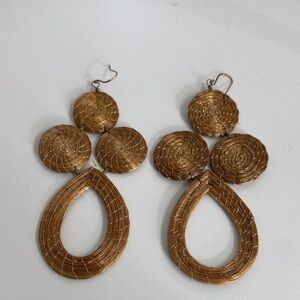 Anthropologie Gold Spiral Earrings